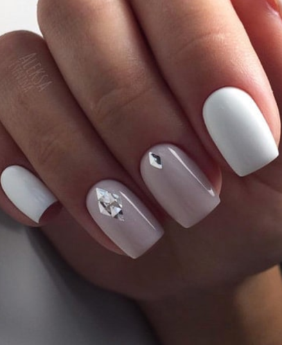 White Nail Ideas Acrylic Short