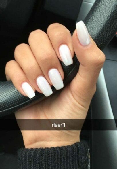 White Nail Ideas Acrylic Short
