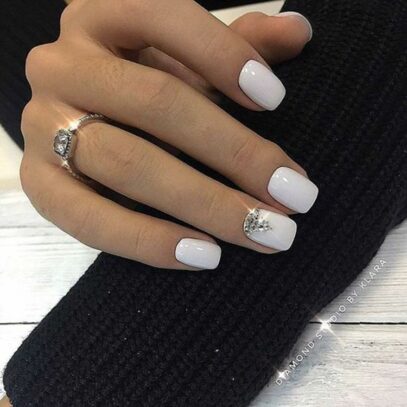 White Nail Ideas Acrylic Short