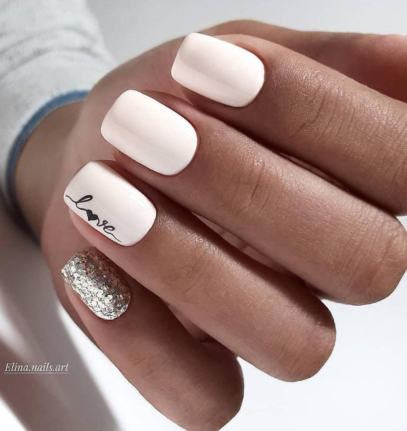 White Nail Ideas Acrylic Short