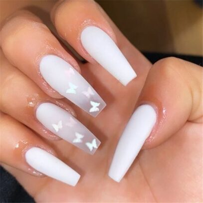 White Nail Ideas Acrylic Short