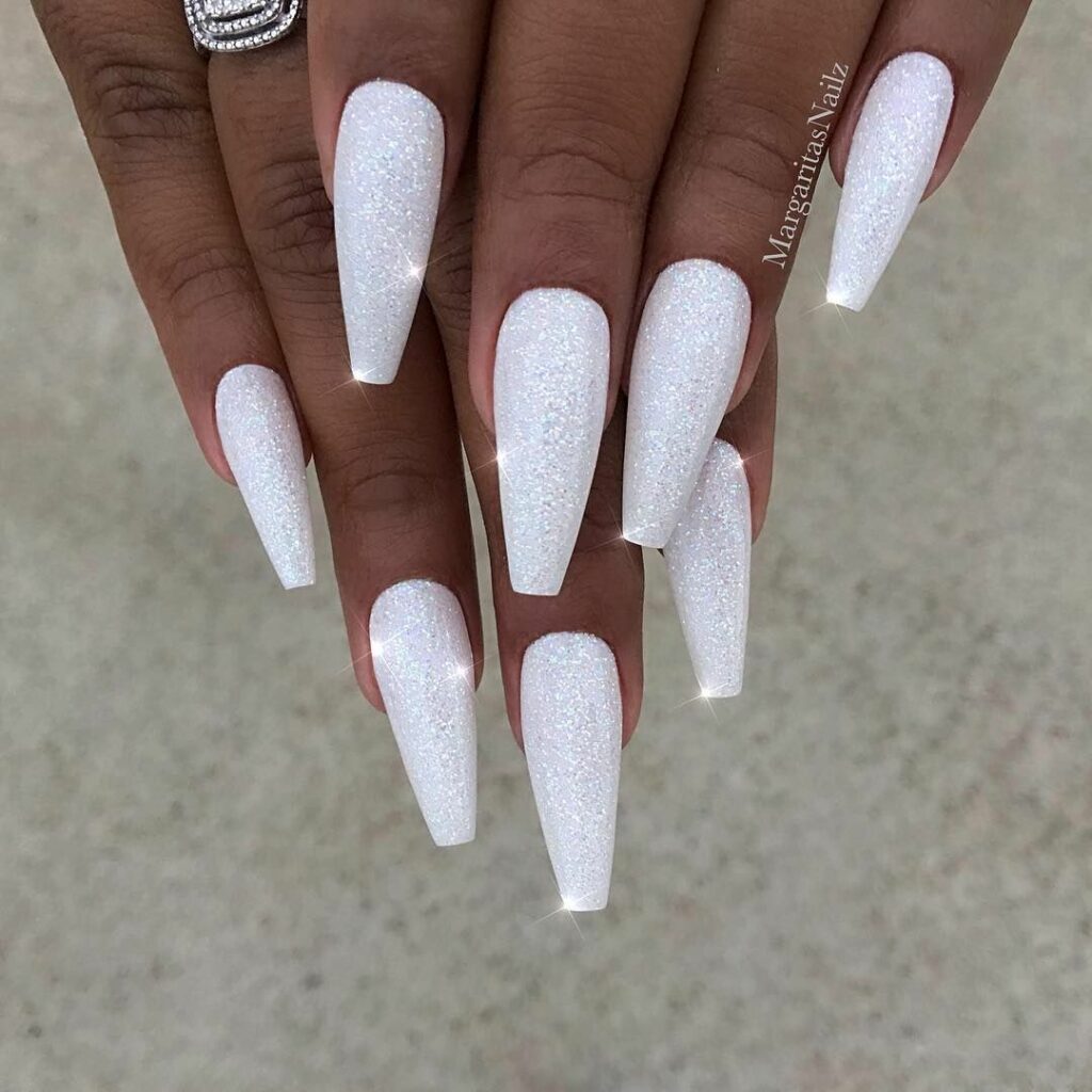 White Nails Acrylic Design