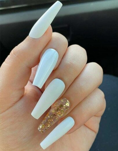 White Nails Acrylic Design