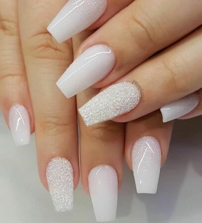 White Nails Acrylic Design