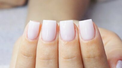 White Nails Acrylic Short