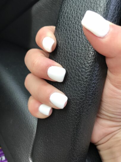 White Nails Acrylic Short