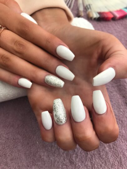25 Top White Nails With Rhinestones - POLYVORE - Discover and Shop Trends  in Fashion, Outfi…
