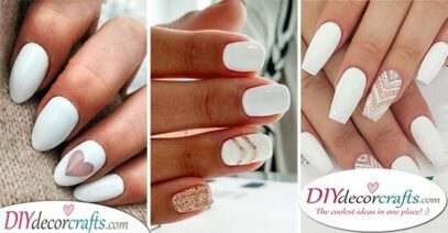 White Nails With Designs