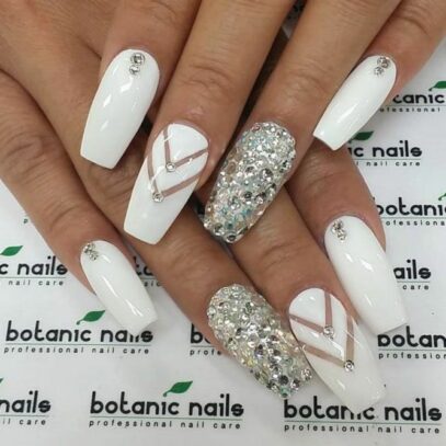 25 Top White Nails With Rhinestones - POLYVORE - Discover and Shop Trends  in Fashion, Outfi…