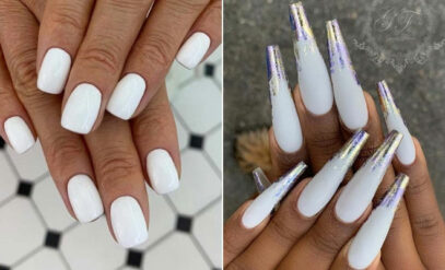 White Nails With Designs Simple