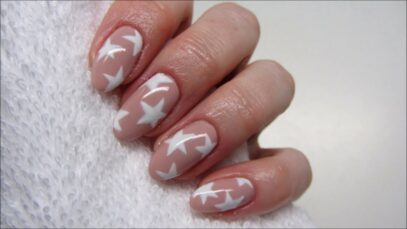 White Nails With Stars