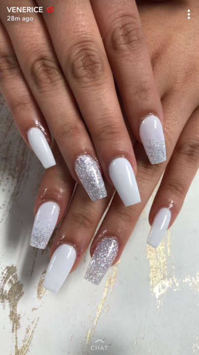 White Prom Nails