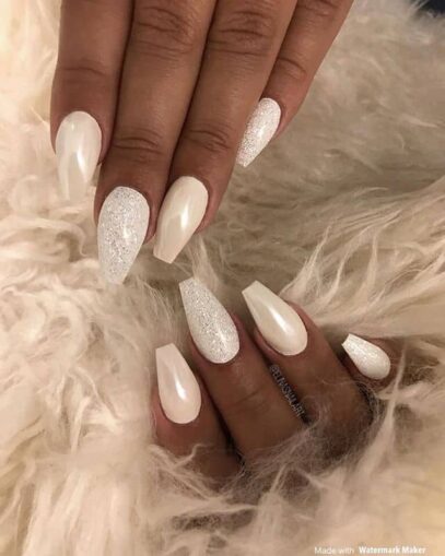 White Prom Nails