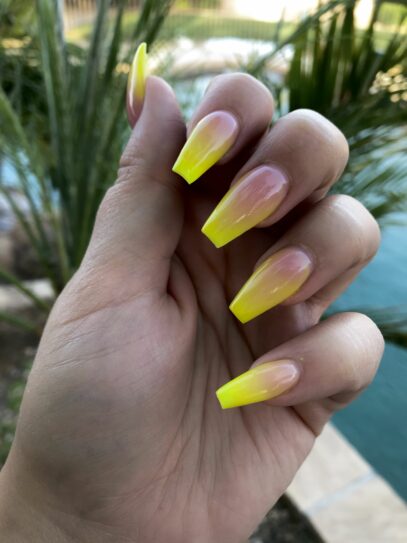 Yellow And White Nails