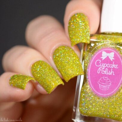 Yellow Glitter Nails