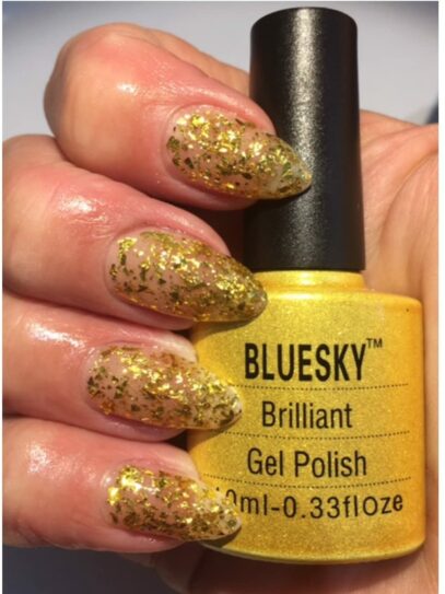 Yellow Glitter Nails