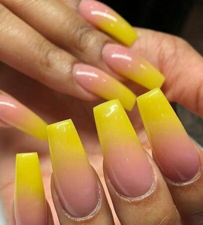 Yellow Ombre Nails