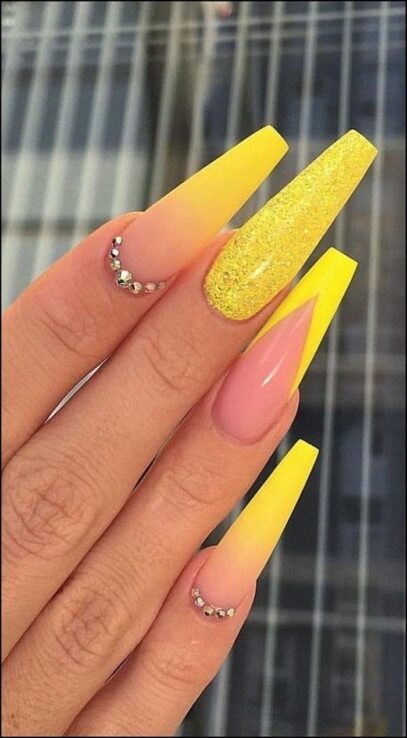 Yellow Ombre Nails