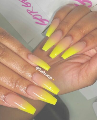 Yellow Ombre Nails