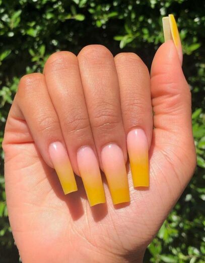 Yellow Ombre Nails