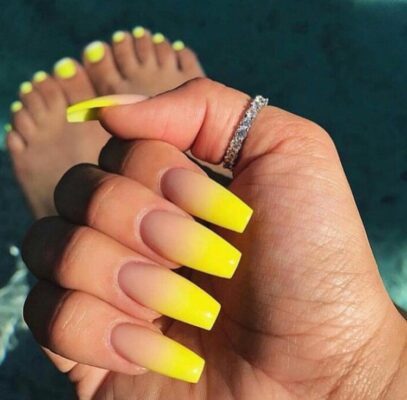 Yellow Ombre Nails