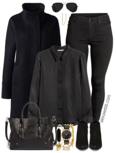 all black plus size outfit