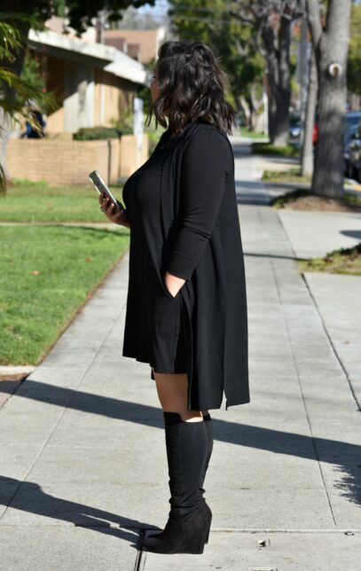 all black plus size outfit