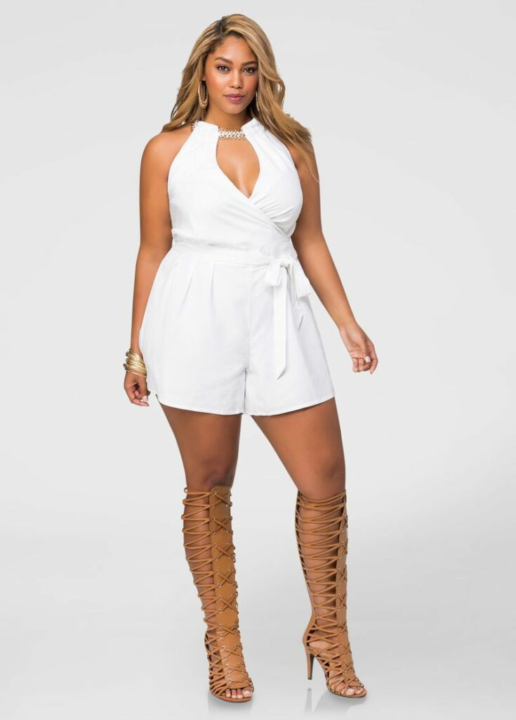 all white plus size outfit