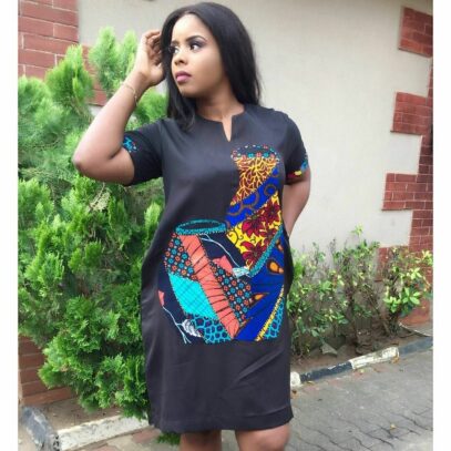 ankara jeans dress