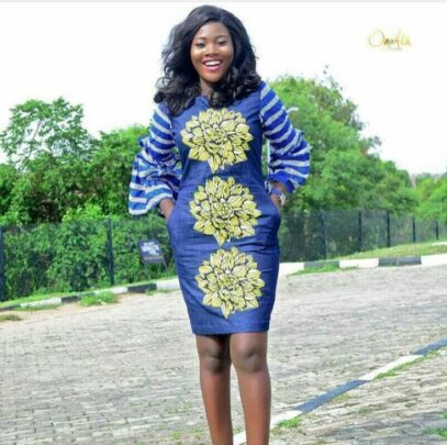 ankara jeans dress