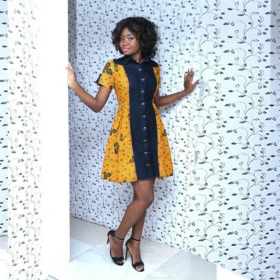 ankara jeans dress