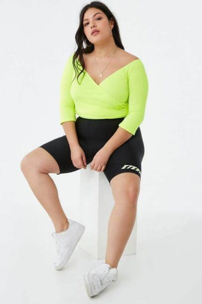 biker shorts plus size outfit
