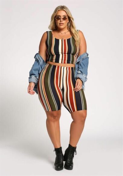biker shorts plus size outfit