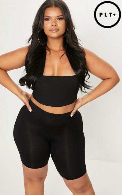 biker shorts plus size outfit