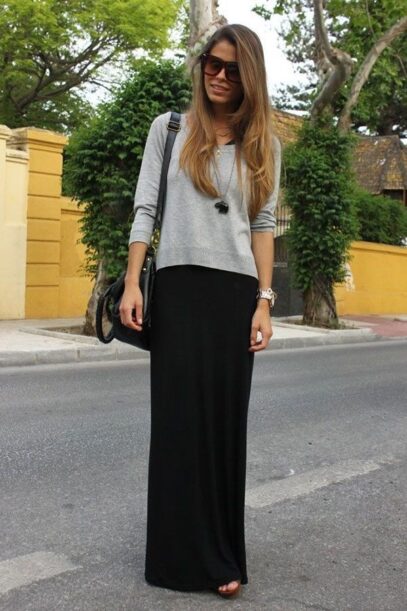 black maxi dress outfit ideas