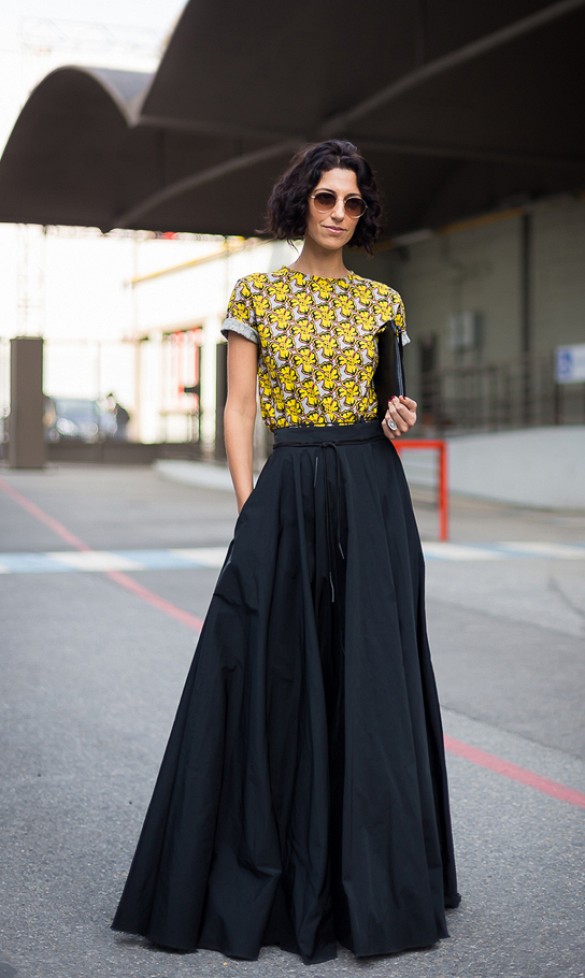 black maxi skirt outfit