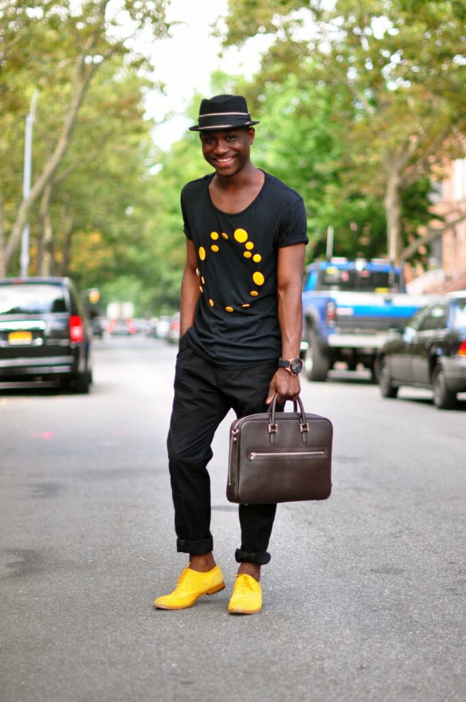 black outfit men street fashion