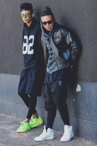 black outfit men street fashion