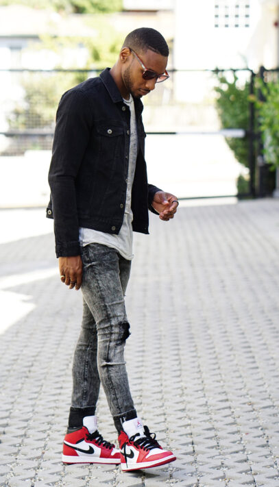 black outfit men street fashion