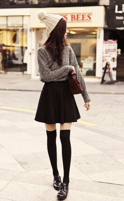 black skirt outfit