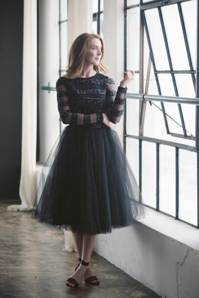 black tulle skirt outfit