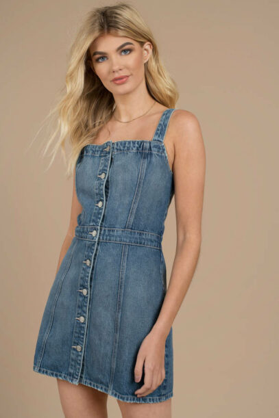 button down denim dress