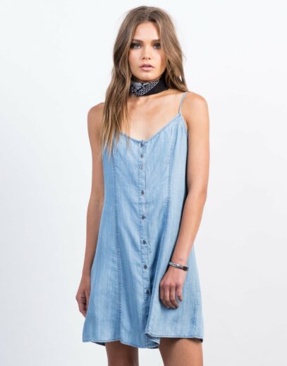 button down denim dress