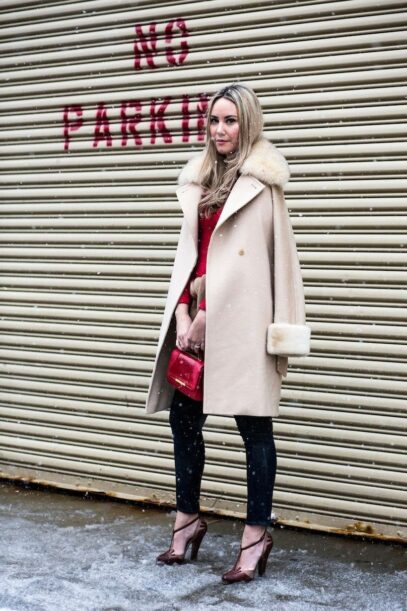 camel coat outfit winter style street fashion