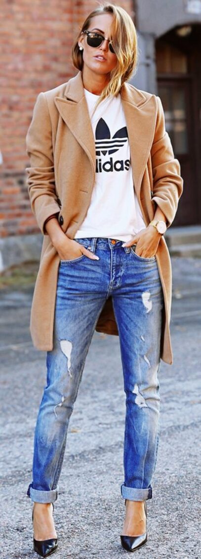 camel coat outfit winter style street fashion