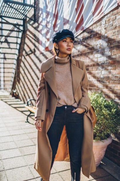 camel coat outfit winter style street fashion