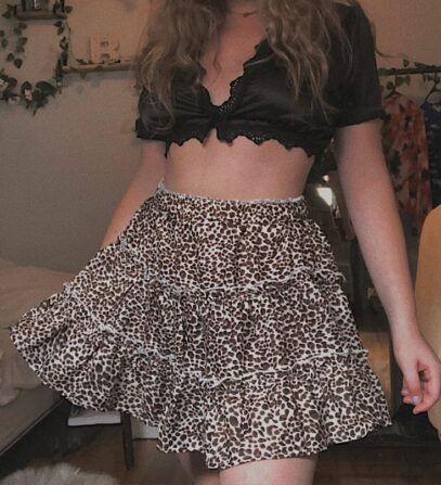cheetah skirt outfit