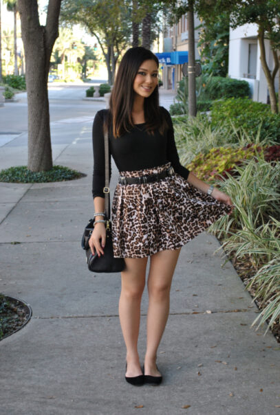 cheetah skirt outfit