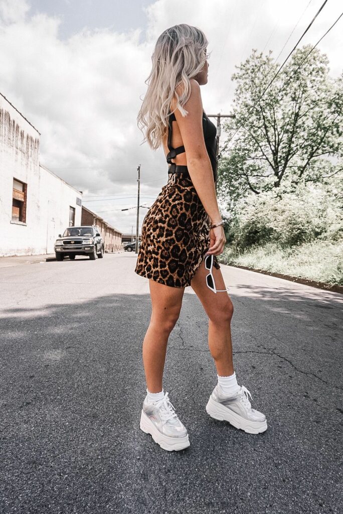 cheetah skirt outfit