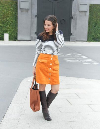 corduroy skirt outfit